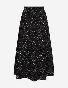 플라워 패턴 플레어 롱 스커트