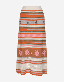 플라워 자카드 니트 스커트