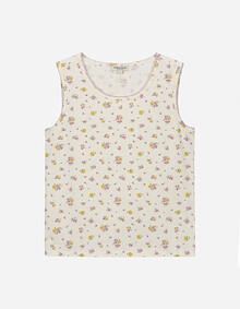 자수 트리밍 슬리브리스 탑