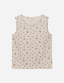 자수 트리밍 슬리브리스 탑