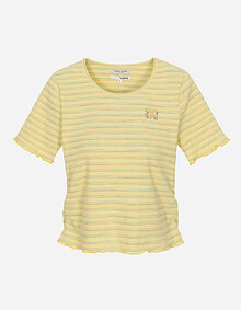 스트라이프 인타록 배색 티셔츠