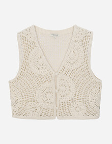 레이스 니트 베스트