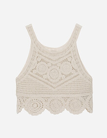 자수 니트 뷔스티에