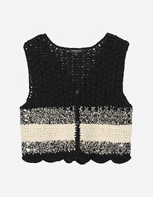 컬러 블록 핸드메이드 니트 베스트