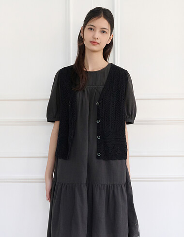 크로쉐 니트 베스트