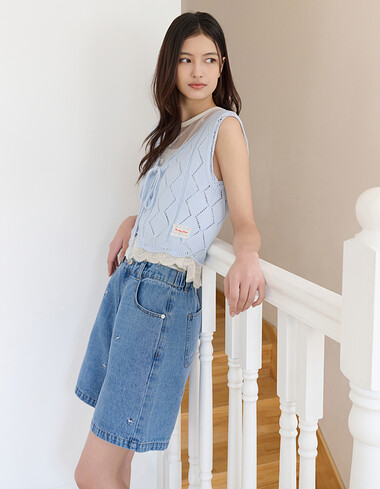 스카시 끈여밈 니트 베스트