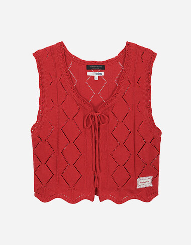 스카시 끈여밈 니트 베스트