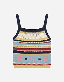 플라워 자카드 니트 베스트