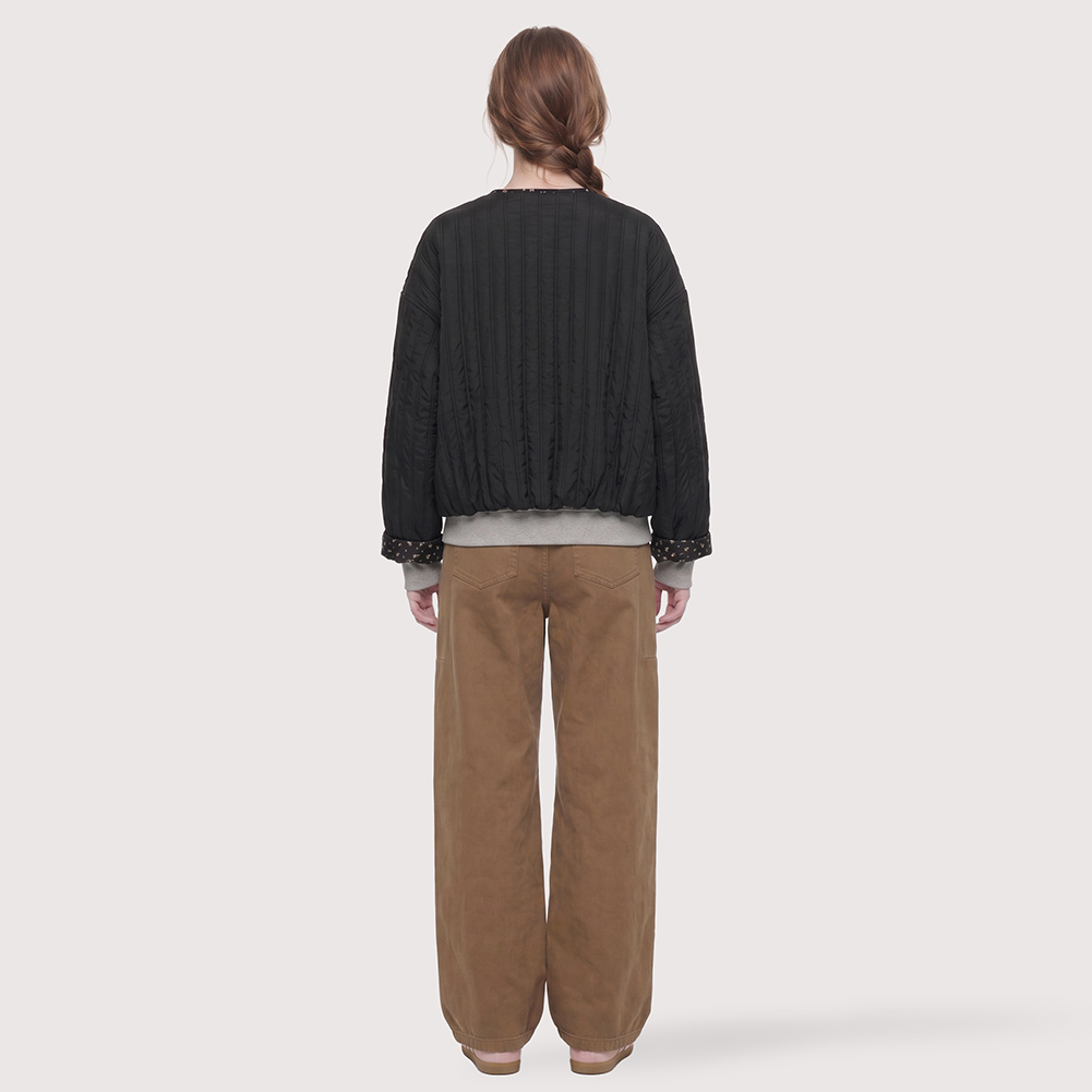 바인딩 배색 퀼팅 점퍼