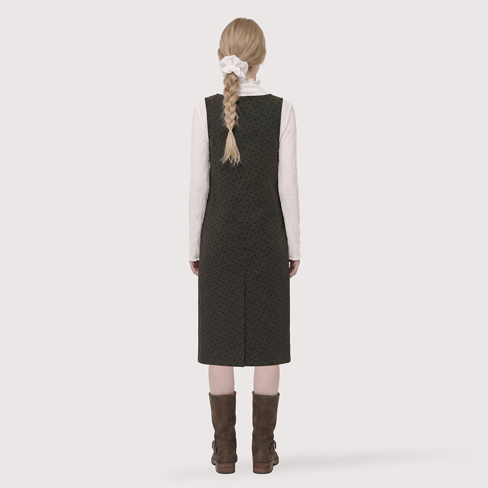 리프 도트 레이어드 원피스
