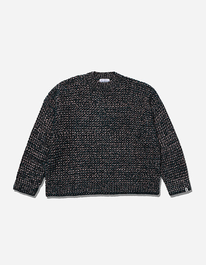 [BONSAI] KNIT PRINTED CINILLE CREWNECK SWEATER